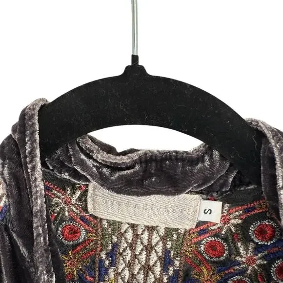 Johnny Was 4 Love Liberty Velvet Embroidered Full Zip Jacket Boho Womens Small - Picture 6 of 8